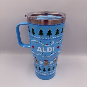 ALDI Gear Christmas Stainless Steel Tumbler Travel Mug 28 Oz 2024 Edition